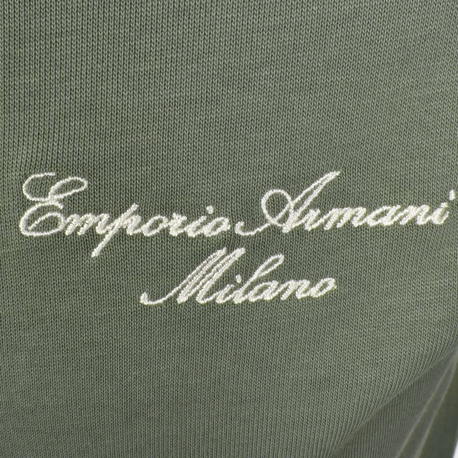 Emporio Armani Embroidered Logo T Shirt Green | Mainline